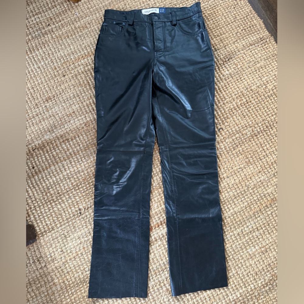 Vintage Gap Women's Black Leather Pants